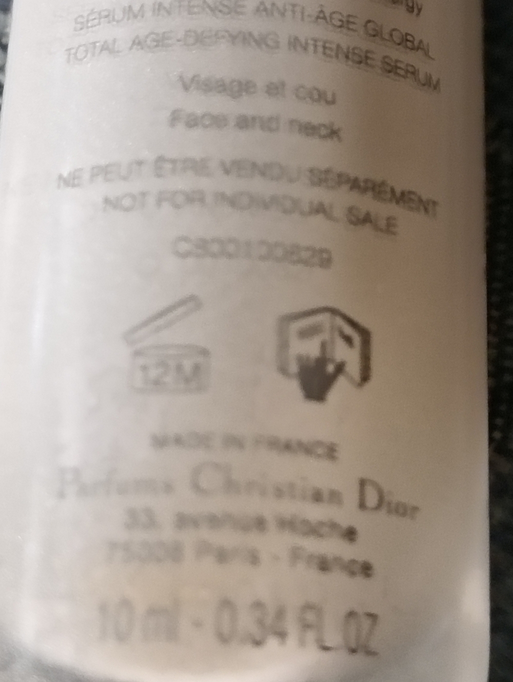 Christian Dior Capture Totale Cell Energy Super Potent Serum - 10ml. - Picture 2 of 3